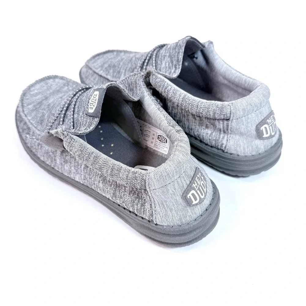 Hey Dude Wally Sport Knit Mens 7 Charcoal Gray Slip On Loafers 40536-025